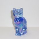 Mosser Glass Kimberlight Blue Carnival Iridized Sitting Cat Kitten Figurine
