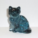 Mosser Glass Midnight Blue Purple Persian Cat Kitten Figurine 3