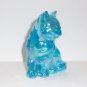 Mosser Glass Buffett Blue Carnival Persian Cat Kitten Figurine Made In USA