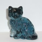 Mosser Glass Midnight Blue Purple Persian Cat Kitten Figurine 5