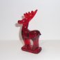 Mosser Glass Red Mini Christmas Reindeer Deer Figurine Made In USA!