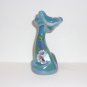 Fenton Glass Georgia Blue Carnival Bees & Flowers 4" Happy Kitty Cat FAGCA LE