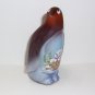 Fenton Glass Amber Christmas Sleigh Bear Penguin Figurine Ltd Ed #13/29 M Kibbe