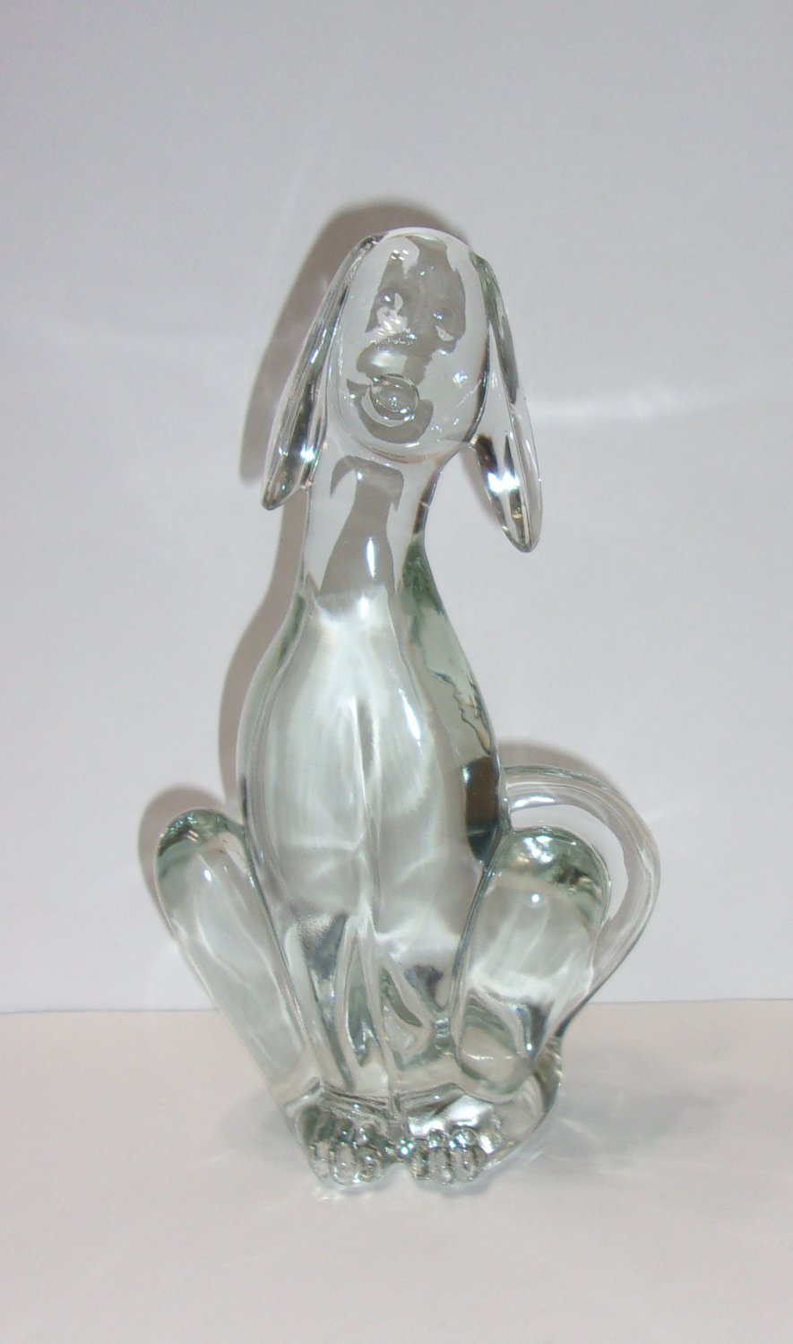Viking Mold Epic Line Crystal Glass Sitting Dog Figurine Mosser Made USA