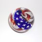 Wilkerson Glass Red White & Blue Stars & Stripes American Flag Paperweight