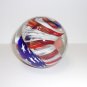 Wilkerson Glass Red White & Blue Stars & Stripes American Flag Paperweight