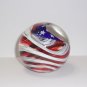 Wilkerson Glass Red White & Blue Stars & Stripes American Flag Paperweight