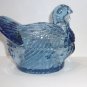 Wilkerson Glass Blue Glow Turkey Covered Candy Dish UV Reactive Glows Pink