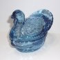 Wilkerson Glass Blue Glow Turkey Covered Candy Dish UV Reactive Glows Pink