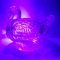 Wilkerson Glass Blue Glow Turkey Covered Candy Dish UV Reactive Glows Pink