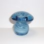 Wilkerson Glass Blue Mushroom Figurine Paperweight UV Reactive Glows Pink Signed