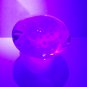 Wilkerson Glass Blue Mushroom Figurine Paperweight UV Reactive Glows Pink Signed