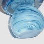 Wilkerson Glass Blue Mushroom Figurine Paperweight UV Reactive Glows Pink Signed