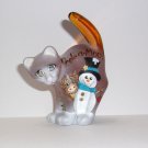Fenton Glass Amber Peek A Moo Cow Scaredy Cat Figurine Ltd Ed #4/34 Barley