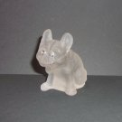 Fenton Art Glass Antique Early 1900's Crystal Satin Bulldog Dog Figurine