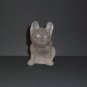 Fenton Art Glass Antique Early 1900's Crystal Satin Bulldog Dog Figurine