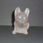 Fenton Art Glass Antique Early 1900's Crystal Satin Bulldog Dog Figurine