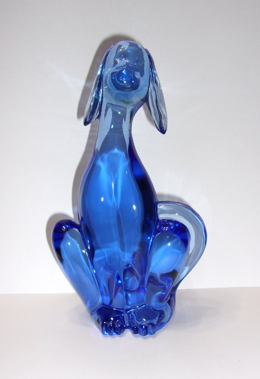 Viking Mold Epic Line Kimberlight Blue Glass Sitting Dog Figurine Mosser USA