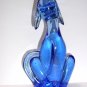 Viking Mold Epic Line Kimberlight Blue Glass Sitting Dog Figurine Mosser USA