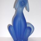 Viking Mold Epic Line Kimberlight Blue Satin Glass Dog Figurine Mosser USA