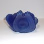 Viking Mold Epic Line Kimberlight Blue Satin Glass Dog Figurine Mosser USA