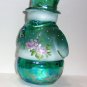 Fenton Glass Teal Carnival Kitten Cat In Teacup Snowman Fairy Light Ltd Ed 28/57