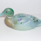 Fenton Glass Jadeite Green Spring Dragonfly Mallard Duck Figurine Ltd Ed 16/22