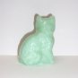 Mosser Handmade Glass Jadeite Green Persian Cat Kitten Figurine Paperweight
