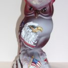 Fenton Glass Ruby Red Patriotic Americana Eagle Owl Figurine Ltd Ed #9/71 Kibbe