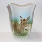 Fenton Glass Grey Marble Farmyard "Donkey" Square Panel Vase Ltd Ed #5/20 Kibbe