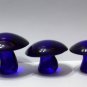 Viking Glass Mold Cobalt Blue Three Mushroom Set by Mosser Glass