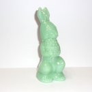 Mosser Glass Jadeite Jade Green Standing Bunny Rabbit with Basket Made In USA