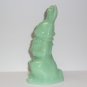 Mosser Glass Jadeite Jade Green Standing Bunny Rabbit with Basket Made In USA