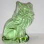 Wilkerson Glass Key Lime Green Cinder Cat Kitten Figurine Glows Pink