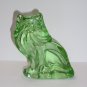 Wilkerson Glass Key Lime Green Cinder Cat Kitten Figurine Glows Pink
