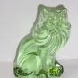 Wilkerson Glass Key Lime Green Cinder Cat Kitten Figurine Glows Pink