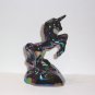 Mosser Glass Black Carnival Iridized Unicorn Figurine Former Fenton Mold