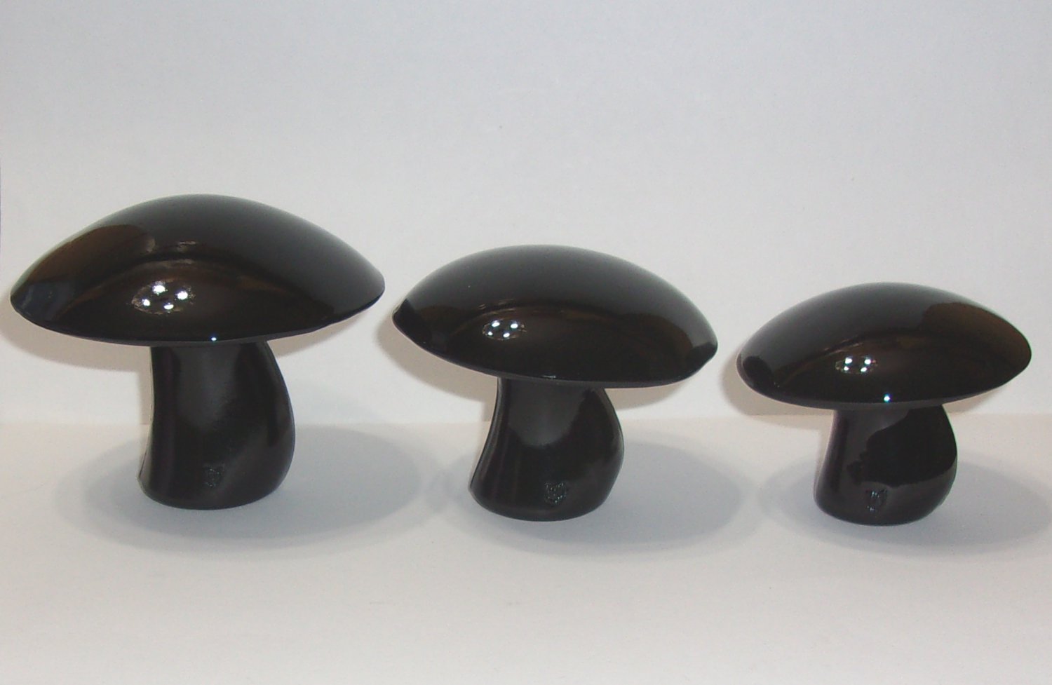 Viking Glass Mold Classic Black Three Mushroom Set by Mosser Glass