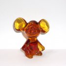 Fenton Glass Amber Transparent Mouse Figurine Mosser Made In USA