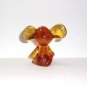 Fenton Glass Amber Transparent Mouse Figurine Mosser Made In USA