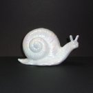 Fenton Glass Milk White Carnival MOP Snail Figurine Special Order Mosser Glass