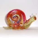 Fenton Glass Marigold Carnival Snail Figurine Special Order by Mosser Glass