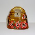 Fenton Glass Autumn Gold Orange Poppies Designer Purse Collection 2006