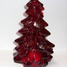 Mosser Glass Ruby Red Large 8" Christmas Tree Figurine Holiday Made In USA