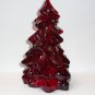 Mosser Glass Ruby Red Large 8" Christmas Tree Figurine Holiday Made In USA