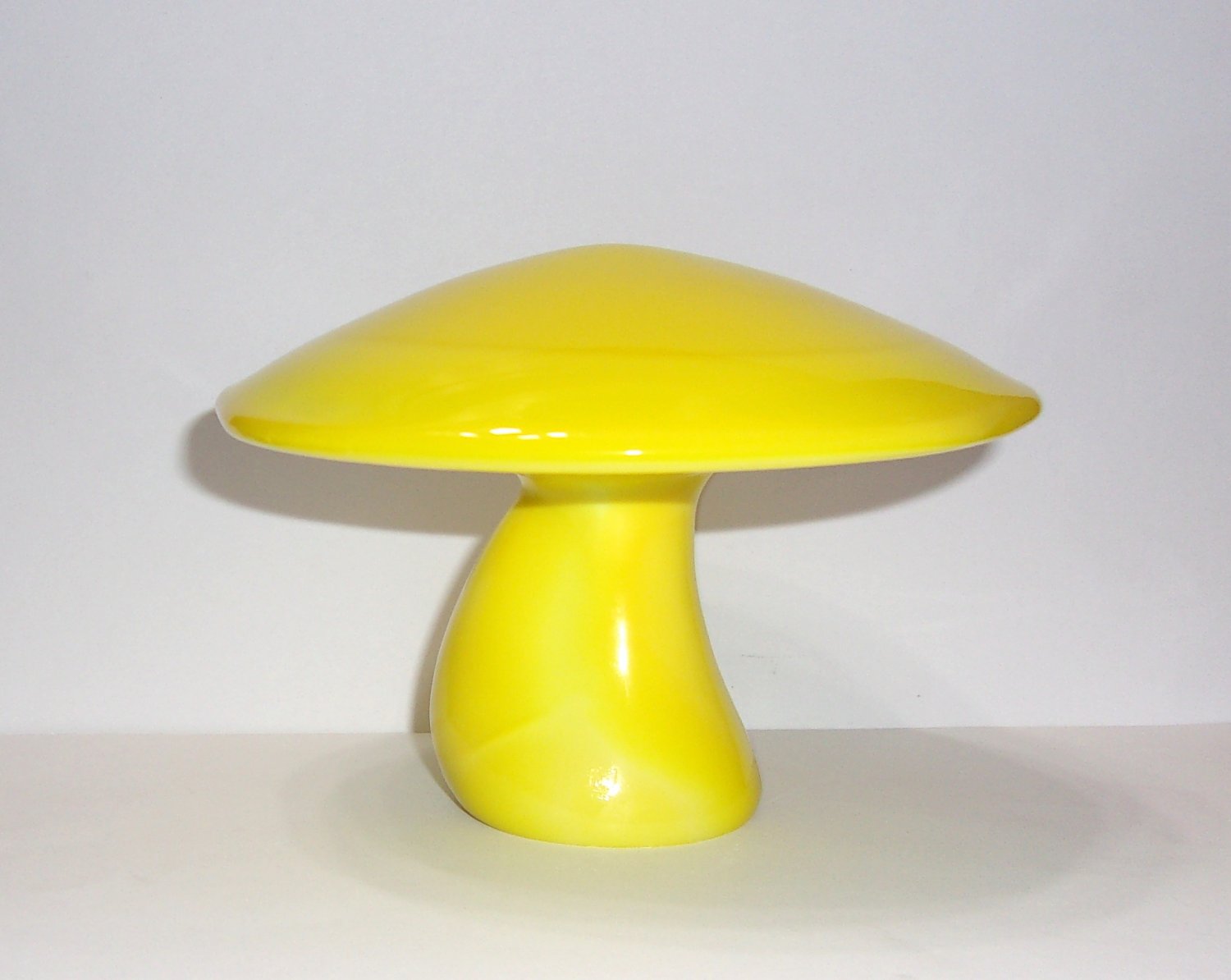 Viking Glass Dandelion Yellow Jumbo Mushroom UV Glow by Mosser Glass