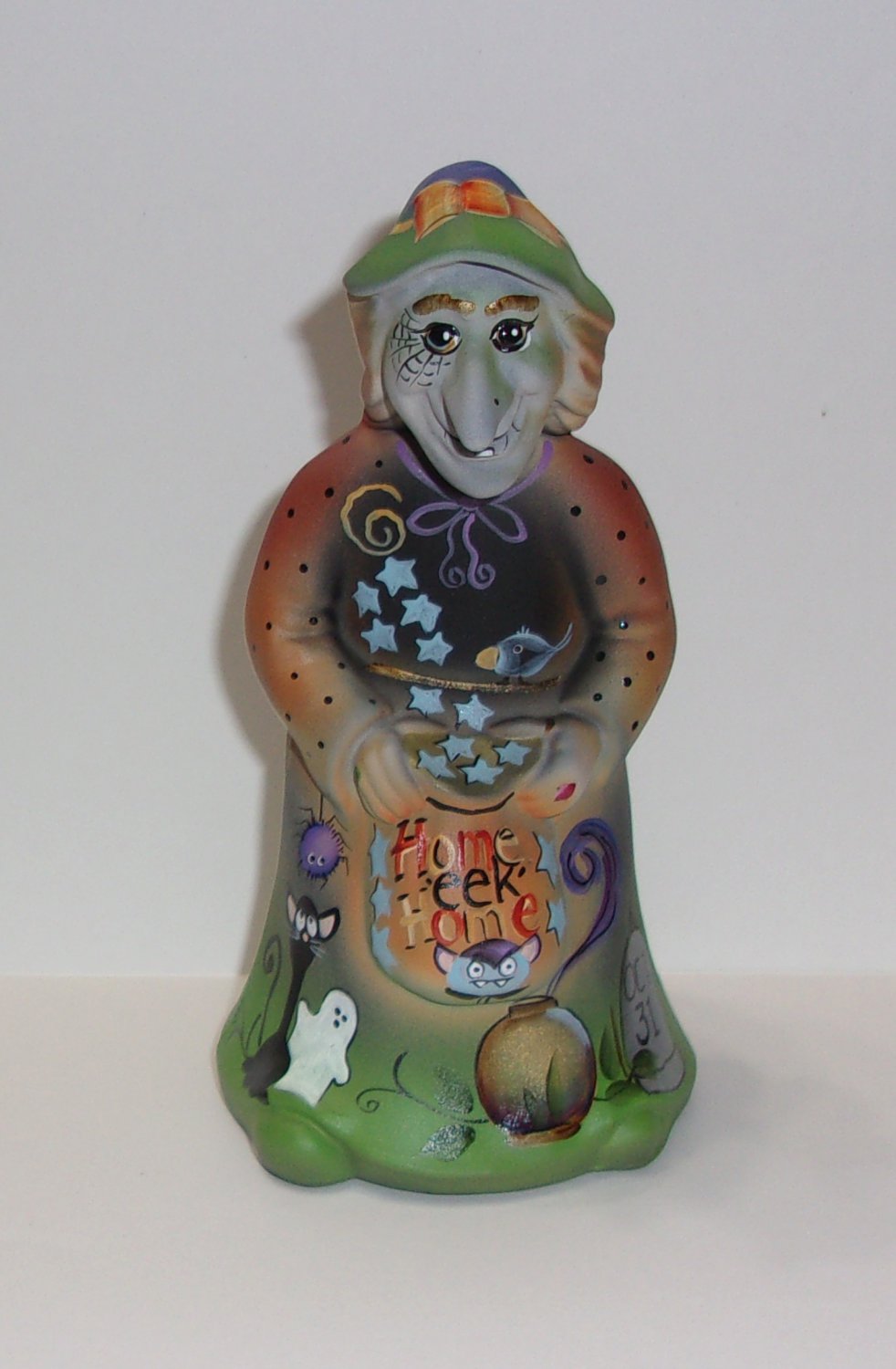 Fenton Glass "Home Eek Home" Halloween Witch Figurine Ltd Ed #12/26 Kim Barley