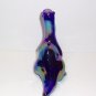 Fenton Glass Cobalt Blue Carnival Iridized Dinosaur Figurine Mosser Made In USA