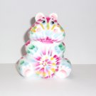 Fenton Glass Tie Dye Tye Dye Colorful Hippo Figurine Ltd Ed #7/100 JK Spindler