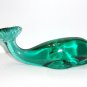 Fenton Glass Teal Glossy Whale Figurine FAGCA Exclusive 2025 by Mosser Glass